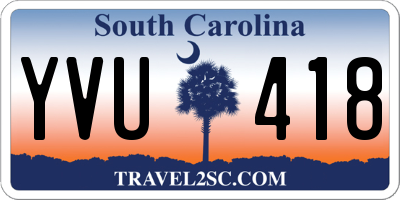 SC license plate YVU418