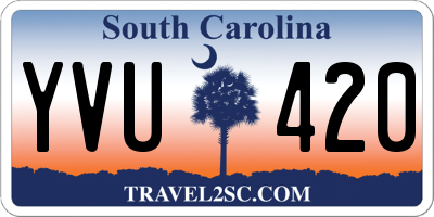 SC license plate YVU420