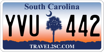 SC license plate YVU442