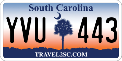 SC license plate YVU443