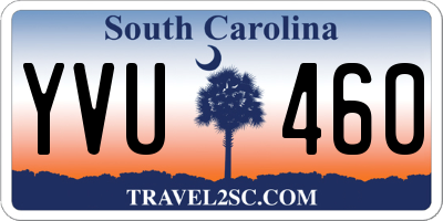 SC license plate YVU460