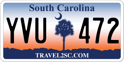 SC license plate YVU472