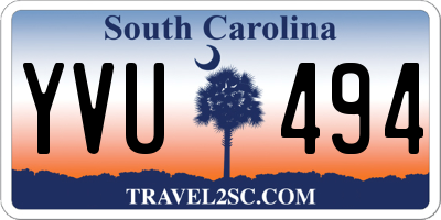 SC license plate YVU494