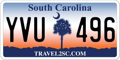 SC license plate YVU496