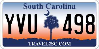SC license plate YVU498