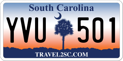 SC license plate YVU501
