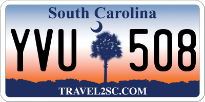 SC license plate YVU508