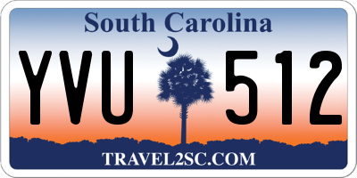 SC license plate YVU512
