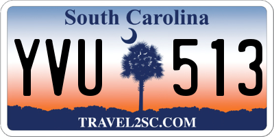 SC license plate YVU513