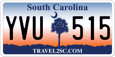 SC license plate YVU515