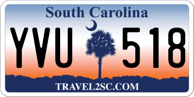 SC license plate YVU518