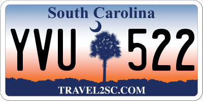 SC license plate YVU522