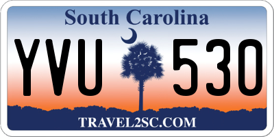 SC license plate YVU530