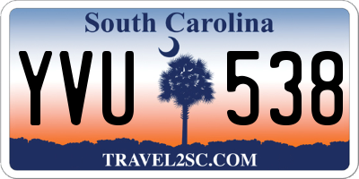 SC license plate YVU538