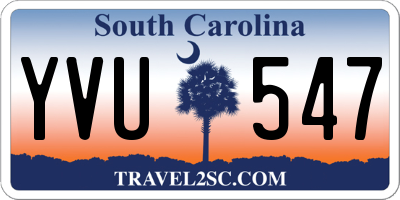 SC license plate YVU547