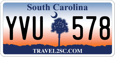 SC license plate YVU578