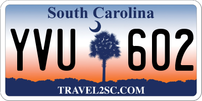 SC license plate YVU602