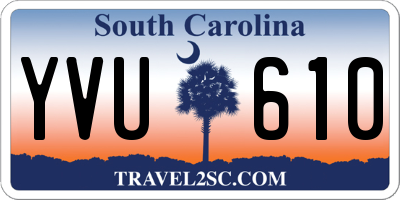 SC license plate YVU610