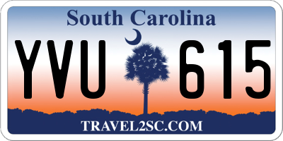 SC license plate YVU615