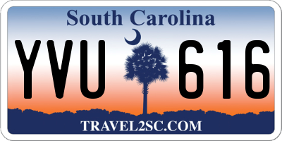SC license plate YVU616