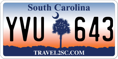 SC license plate YVU643