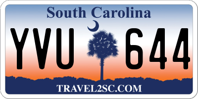 SC license plate YVU644