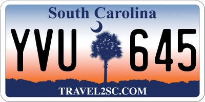 SC license plate YVU645