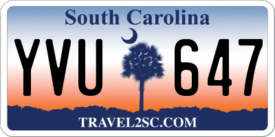 SC license plate YVU647