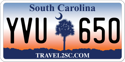 SC license plate YVU650