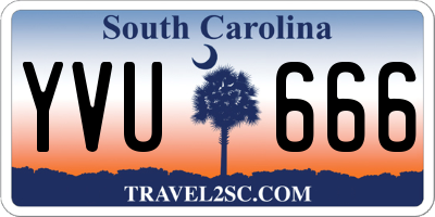 SC license plate YVU666