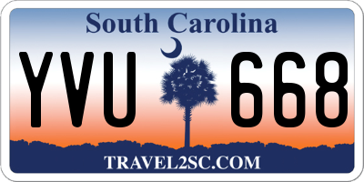 SC license plate YVU668