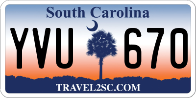 SC license plate YVU670