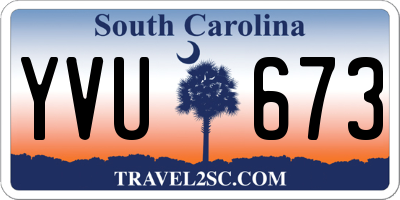 SC license plate YVU673