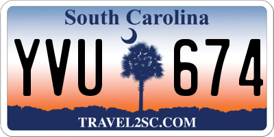 SC license plate YVU674