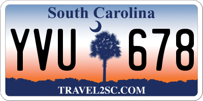 SC license plate YVU678