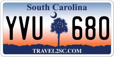 SC license plate YVU680