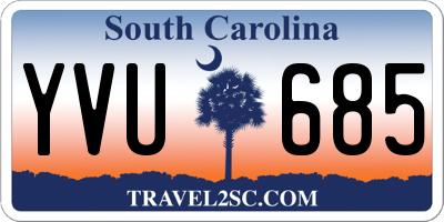 SC license plate YVU685
