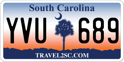 SC license plate YVU689