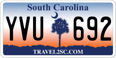 SC license plate YVU692