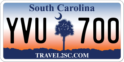 SC license plate YVU700