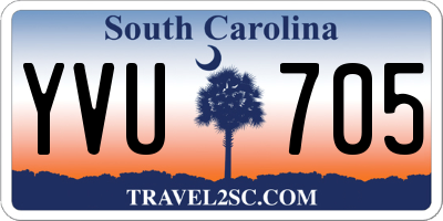 SC license plate YVU705