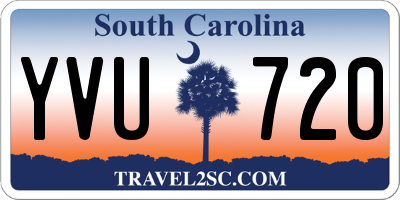 SC license plate YVU720