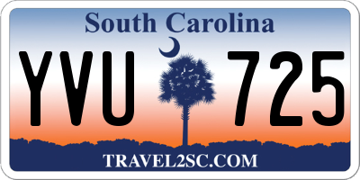 SC license plate YVU725