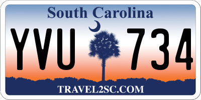 SC license plate YVU734