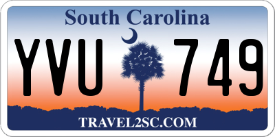 SC license plate YVU749