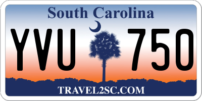 SC license plate YVU750