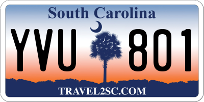 SC license plate YVU801