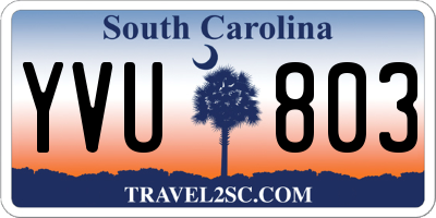 SC license plate YVU803