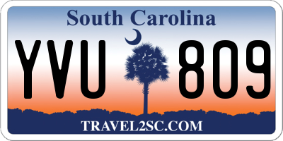 SC license plate YVU809