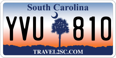 SC license plate YVU810